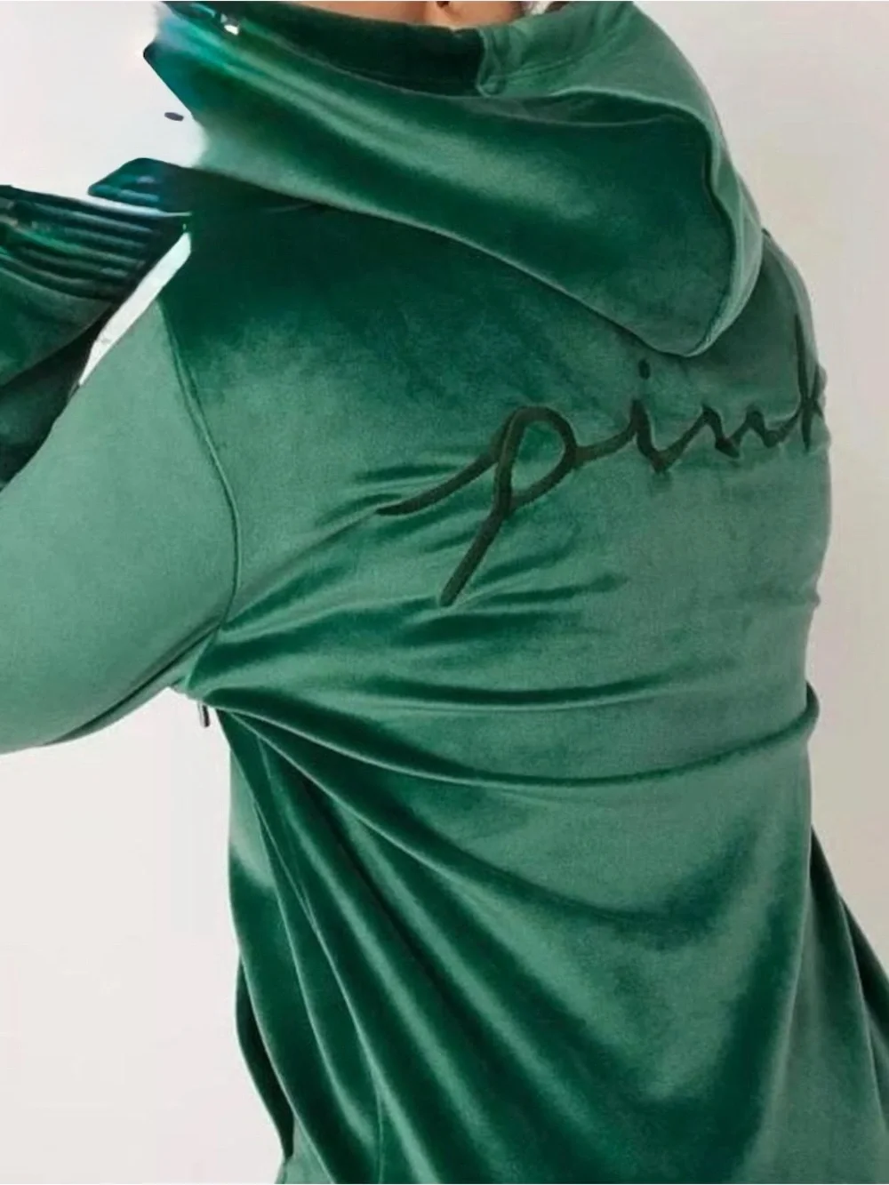 PINK Victoria's Secret Emerald Green Lounge Pants SZ S and XS Hoodie Set
